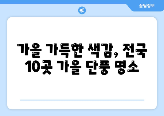 가을 가득한 색감, 전국 10곳 가을 단풍 명소