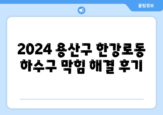 서울시 용산구 한강로동 하수구막힘 | 가격 | 비용 | 기름제거 | 싱크대 | 변기 | 세면대 | 역류 | 냄새차단 | 2024 후기