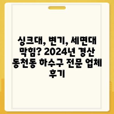 경상북도 경산시 동천동 하수구막힘 | 가격 | 비용 | 기름제거 | 싱크대 | 변기 | 세면대 | 역류 | 냄새차단 | 2024 후기