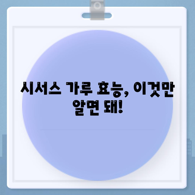 시서스가루 효능