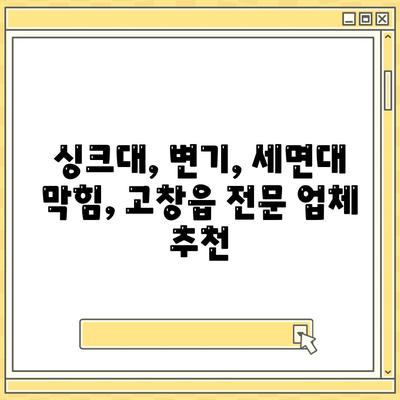 전라북도 고창군 고창읍 하수구막힘 | 가격 | 비용 | 기름제거 | 싱크대 | 변기 | 세면대 | 역류 | 냄새차단 | 2024 후기