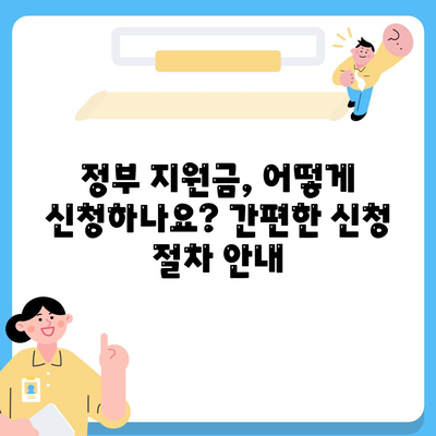 정부지원 지원금 지급