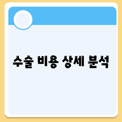 수술 비용 상세 분석