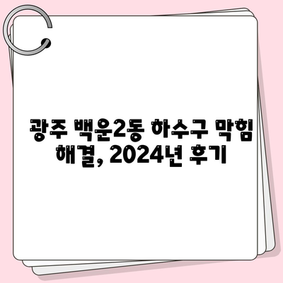 광주시 남구 백운2동 하수구막힘 | 가격 | 비용 | 기름제거 | 싱크대 | 변기 | 세면대 | 역류 | 냄새차단 | 2024 후기