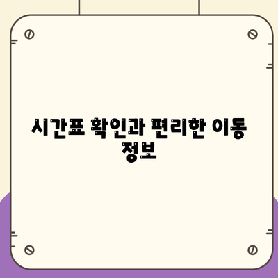 시간표 확인과 편리한 이동 정보