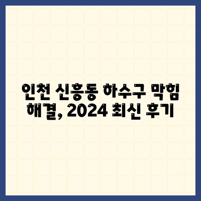 인천시 중구 신흥동 하수구막힘 | 가격 | 비용 | 기름제거 | 싱크대 | 변기 | 세면대 | 역류 | 냄새차단 | 2024 후기