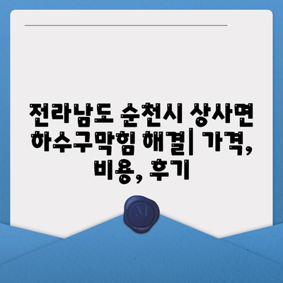 전라남도 순천시 상사면 하수구막힘 | 가격 | 비용 | 기름제거 | 싱크대 | 변기 | 세면대 | 역류 | 냄새차단 | 2024 후기