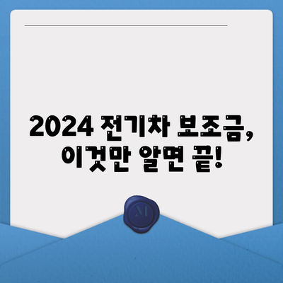 2024 전기차보조금