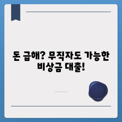 무직자 비상금 대출