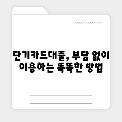 단기카드대출 비상금대출