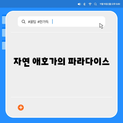 자연 애호가의 파라다이스