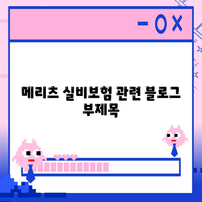 메리츠 실비보험