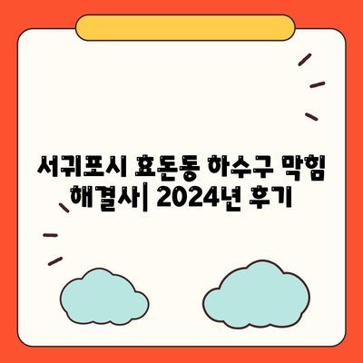 제주도 서귀포시 효돈동 하수구막힘 | 가격 | 비용 | 기름제거 | 싱크대 | 변기 | 세면대 | 역류 | 냄새차단 | 2024 후기