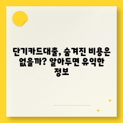 단기카드대출 비상금대출