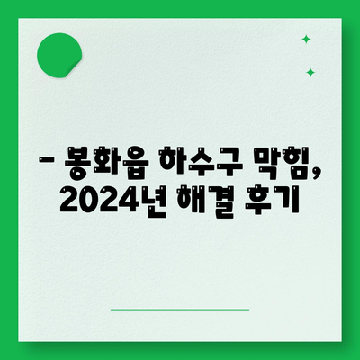 경상북도 봉화군 봉화읍 하수구막힘 | 가격 | 비용 | 기름제거 | 싱크대 | 변기 | 세면대 | 역류 | 냄새차단 | 2024 후기