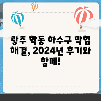 광주시 동구 학동 하수구막힘 | 가격 | 비용 | 기름제거 | 싱크대 | 변기 | 세면대 | 역류 | 냄새차단 | 2024 후기