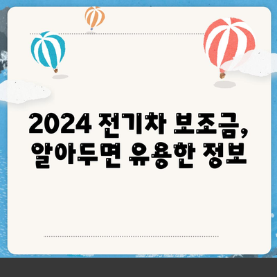 2024 전기차보조금