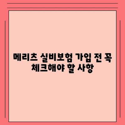 메리츠 실비보험