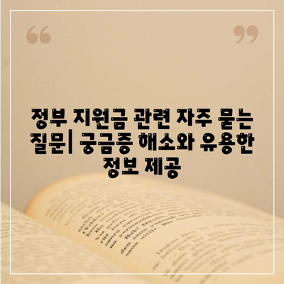 정부지원 지원금 지급