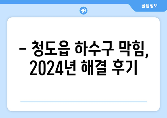 경상북도 청도군 청도읍 하수구막힘 | 가격 | 비용 | 기름제거 | 싱크대 | 변기 | 세면대 | 역류 | 냄새차단 | 2024 후기