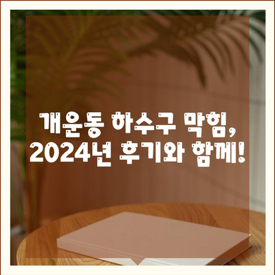 강원도 원주시 개운동 하수구막힘 | 가격 | 비용 | 기름제거 | 싱크대 | 변기 | 세면대 | 역류 | 냄새차단 | 2024 후기