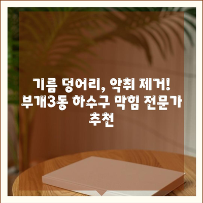 인천시 부평구 부개3동 하수구막힘 | 가격 | 비용 | 기름제거 | 싱크대 | 변기 | 세면대 | 역류 | 냄새차단 | 2024 후기