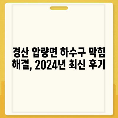 경상북도 경산시 압량면 하수구막힘 | 가격 | 비용 | 기름제거 | 싱크대 | 변기 | 세면대 | 역류 | 냄새차단 | 2024 후기