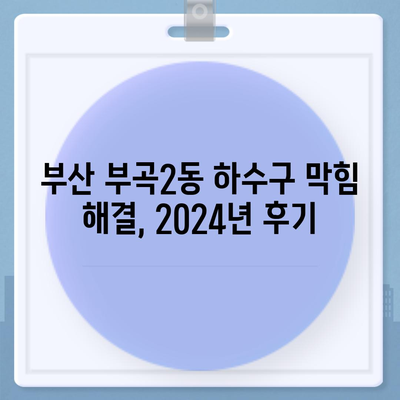 부산시 금정구 부곡2동 하수구막힘 | 가격 | 비용 | 기름제거 | 싱크대 | 변기 | 세면대 | 역류 | 냄새차단 | 2024 후기