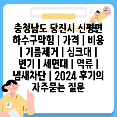 충청남도 당진시 신평면 하수구막힘 | 가격 | 비용 | 기름제거 | 싱크대 | 변기 | 세면대 | 역류 | 냄새차단 | 2024 후기