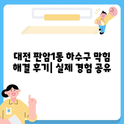 대전시 동구 판암1동 하수구막힘 | 가격 | 비용 | 기름제거 | 싱크대 | 변기 | 세면대 | 역류 | 냄새차단 | 2024 후기