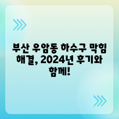 부산시 남구 우암동 하수구막힘 | 가격 | 비용 | 기름제거 | 싱크대 | 변기 | 세면대 | 역류 | 냄새차단 | 2024 후기