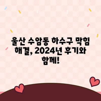 울산시 남구 수암동 하수구막힘 | 가격 | 비용 | 기름제거 | 싱크대 | 변기 | 세면대 | 역류 | 냄새차단 | 2024 후기