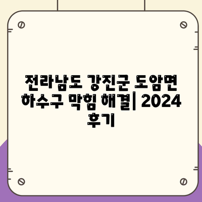 전라남도 강진군 도암면 하수구막힘 | 가격 | 비용 | 기름제거 | 싱크대 | 변기 | 세면대 | 역류 | 냄새차단 | 2024 후기