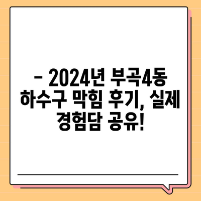 부산시 금정구 부곡4동 하수구막힘 | 가격 | 비용 | 기름제거 | 싱크대 | 변기 | 세면대 | 역류 | 냄새차단 | 2024 후기