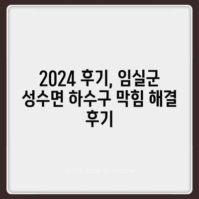 전라북도 임실군 성수면 하수구막힘 | 가격 | 비용 | 기름제거 | 싱크대 | 변기 | 세면대 | 역류 | 냄새차단 | 2024 후기