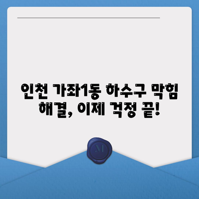 인천시 서구 가좌1동 하수구막힘 | 가격 | 비용 | 기름제거 | 싱크대 | 변기 | 세면대 | 역류 | 냄새차단 | 2024 후기