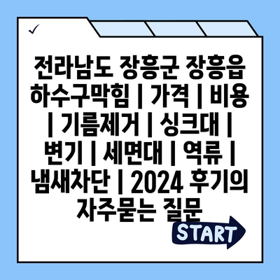 전라남도 장흥군 장흥읍 하수구막힘 | 가격 | 비용 | 기름제거 | 싱크대 | 변기 | 세면대 | 역류 | 냄새차단 | 2024 후기