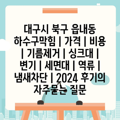 대구시 북구 읍내동 하수구막힘 | 가격 | 비용 | 기름제거 | 싱크대 | 변기 | 세면대 | 역류 | 냄새차단 | 2024 후기