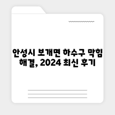 경기도 안성시 보개면 하수구막힘 | 가격 | 비용 | 기름제거 | 싱크대 | 변기 | 세면대 | 역류 | 냄새차단 | 2024 후기