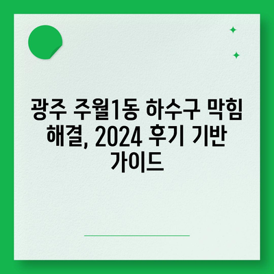 광주시 남구 주월1동 하수구막힘 | 가격 | 비용 | 기름제거 | 싱크대 | 변기 | 세면대 | 역류 | 냄새차단 | 2024 후기