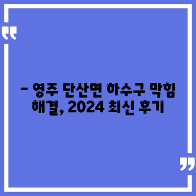 경상북도 영주시 단산면 하수구막힘 | 가격 | 비용 | 기름제거 | 싱크대 | 변기 | 세면대 | 역류 | 냄새차단 | 2024 후기