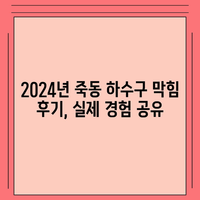 대전시 유성구 죽동 하수구막힘 | 가격 | 비용 | 기름제거 | 싱크대 | 변기 | 세면대 | 역류 | 냄새차단 | 2024 후기