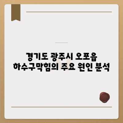 경기도 광주시 오포읍 하수구막힘 | 가격 | 비용 | 기름제거 | 싱크대 | 변기 | 세면대 | 역류 | 냄새차단 | 2024 후기