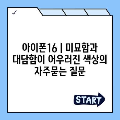 아이폰16 | 미묘함과 대담함이 어우러진 색상