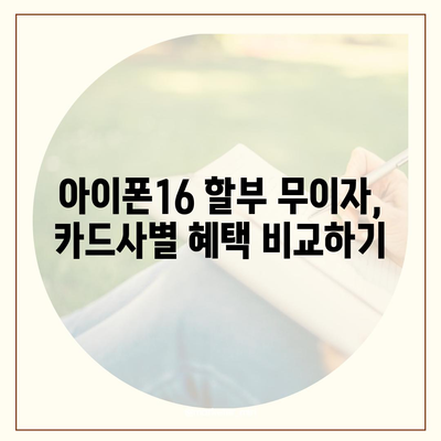 아이폰16 할부 무이자 혜택 | 자세한 안내