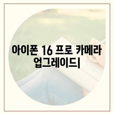 아이폰 16 프로의 대망의 카메라 업그레이드