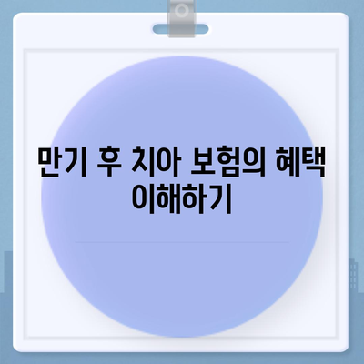 치아 보험 만기 확인 및 보철 종류 체크