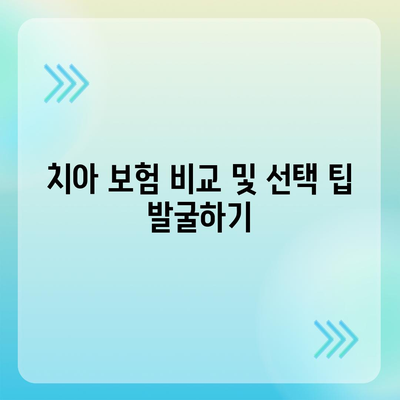 실용적인 치아 보험 가입 시 핵심 내용과 면책 기간 확인하기