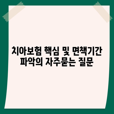 치아보험 핵심 및 면책기간 파악