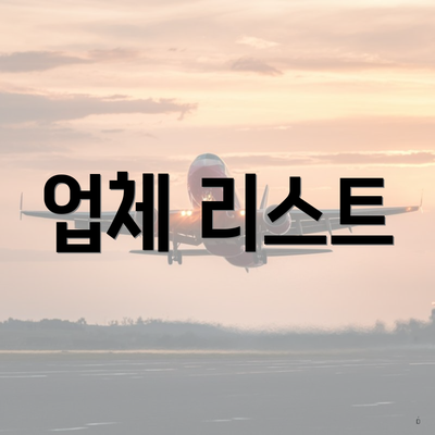 업체 리스트